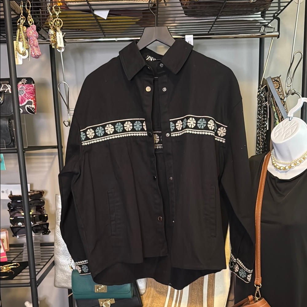 Zara Black Denim Jacket